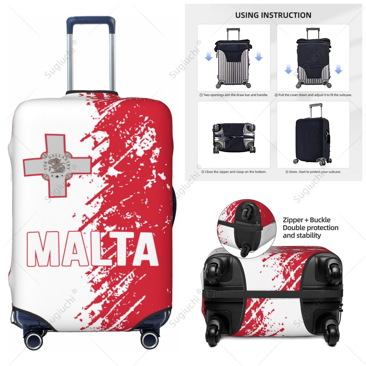 Travel Accessories Malta - Penutup Bagasi Bendera Malta, Sarung Koper