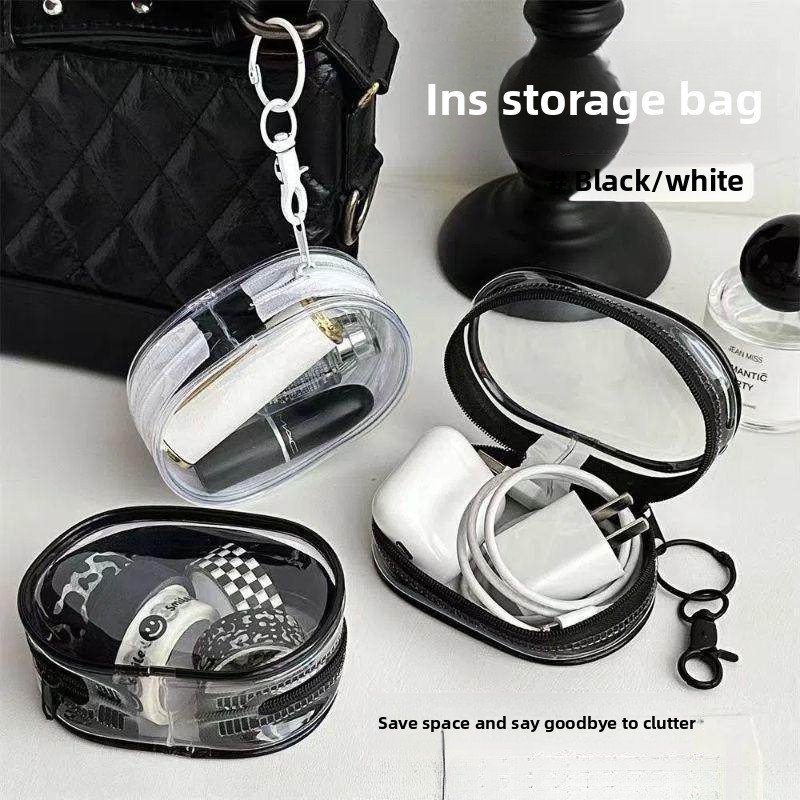 Mini Iron Travel - Tas Organizer Kabel Mini Transparan, Tempat