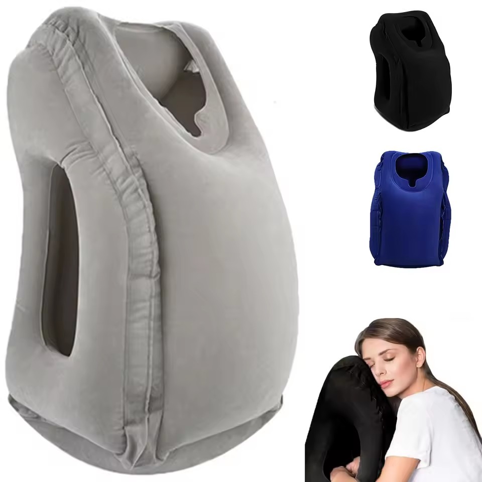 Travel Accessories Long Flight - Bantal Perjalanan Tiup, Aksesoris Perjalanan Dengan