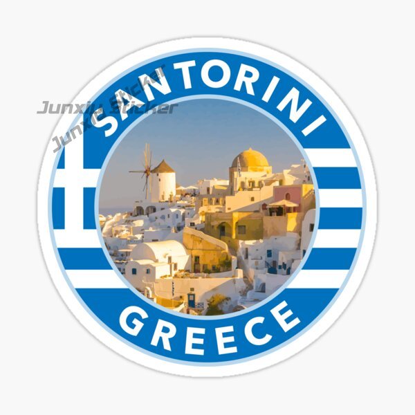 Travel Accessories Greece - SANTORINI GREECE Stiker Mobil Vinil Perjalanan