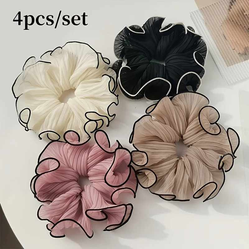 Travel Accessories Gear - 4 Buah/Set Ikat Rambut Kain Berumbai