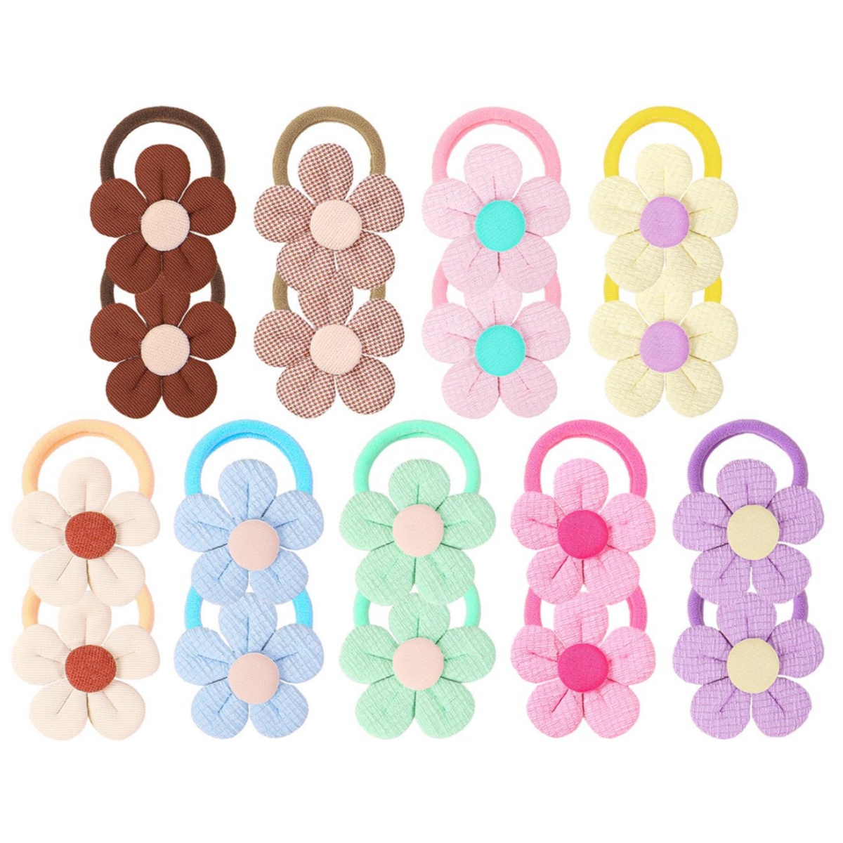 Travel Accessories Holder - 18 Buah Ikat Rambut Bunga Matahari