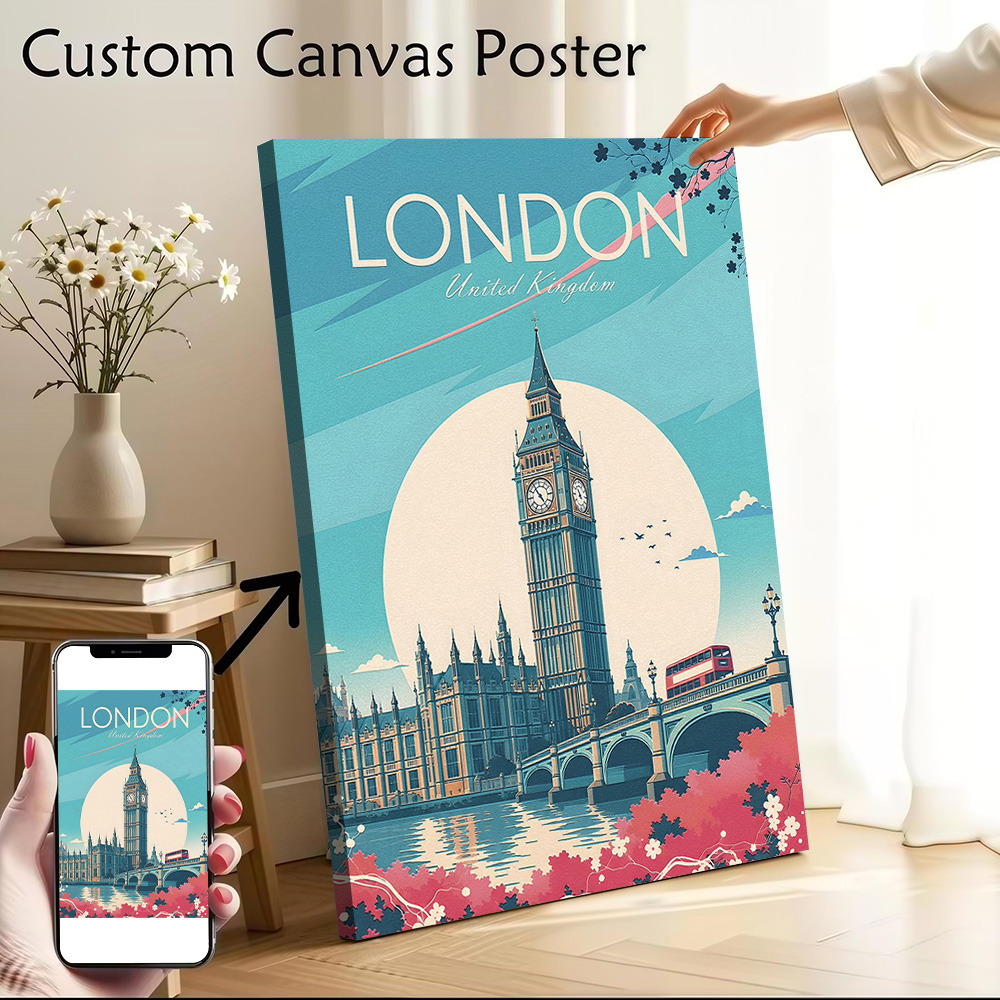 Travel Accessories London - Poster Kanvas Perjalanan London Seni Dinding