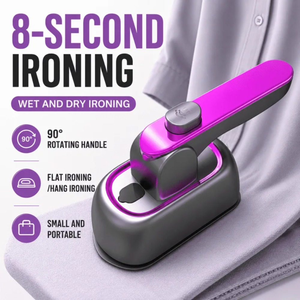 Mini Iron Travel - Setrika Uap Genggam Portabel, Steamer Pakaian
