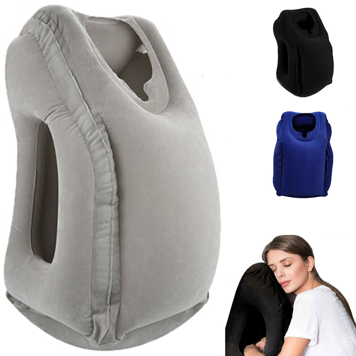 Travel Accessories Long Flight - Bantal Perjalanan Tiup, Aksesoris Perjalanan Dengan