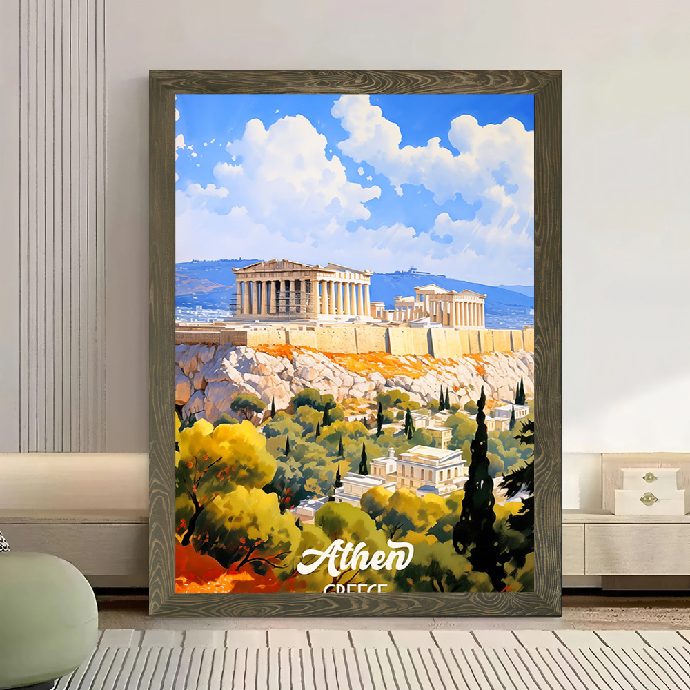 Poster Kanvas Perjalanan Athen - Travel Accessories Greece ulasan dan harga