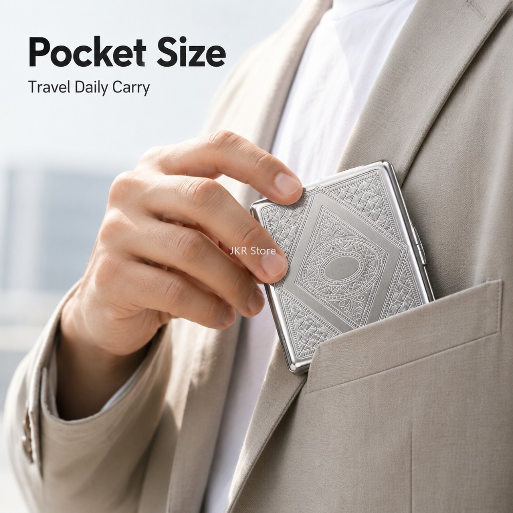 Kotak Rokok Stainless Steel Be - Travel Accessories Holder ulasan dan harga