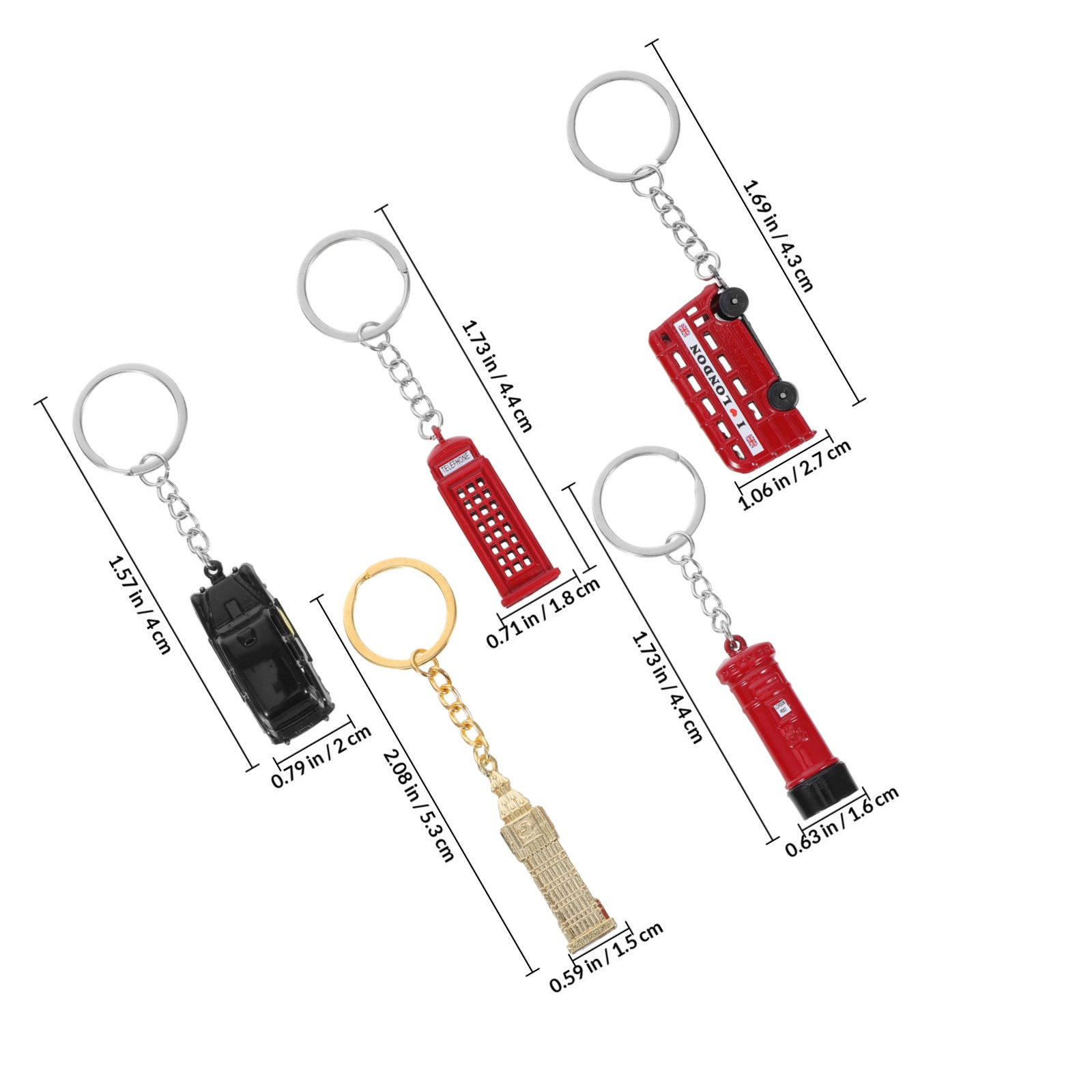 5Pcs Set Gantungan Kunci Souve - Travel Accessories London ulasan dan harga