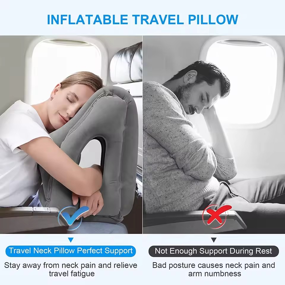 Bantal Perjalanan Tiup, Akseso - Travel Accessories Long Flight ulasan dan harga