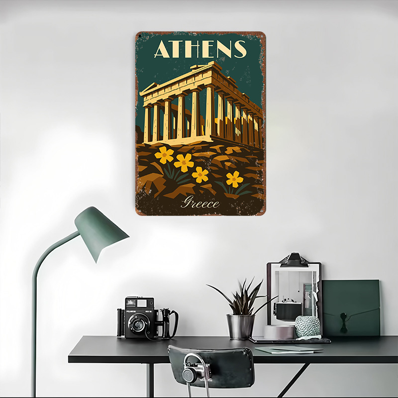 Poster Logam Retro Perjalanan  - Travel Accessories Greece ulasan dan harga