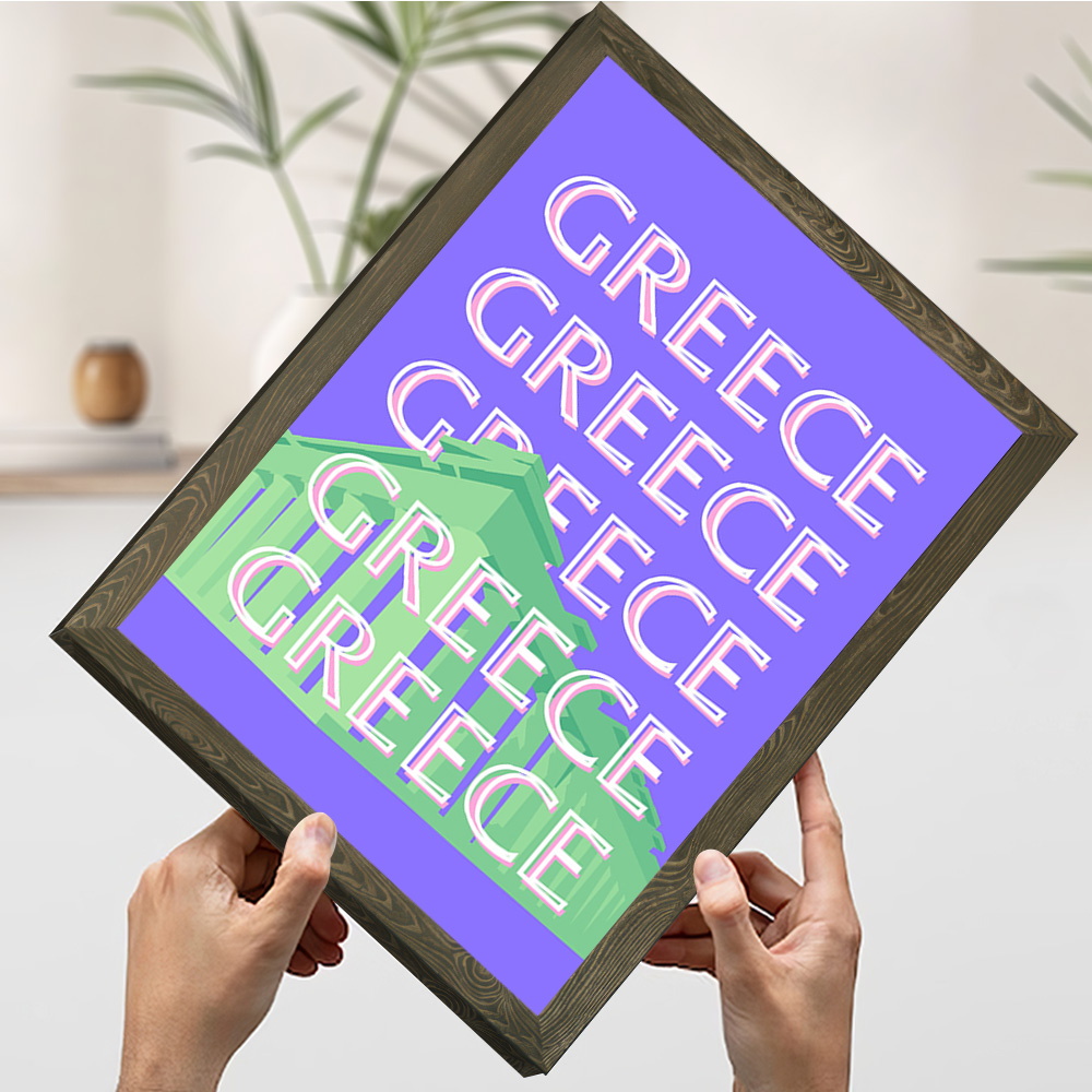Poster Perjalanan Yunani Lukis - Travel Accessories Greece ulasan dan harga