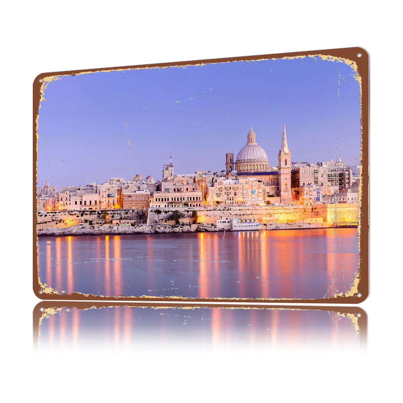 Poster Logam Tekstur 3D Kota M - Travel Accessories Malta ulasan dan harga