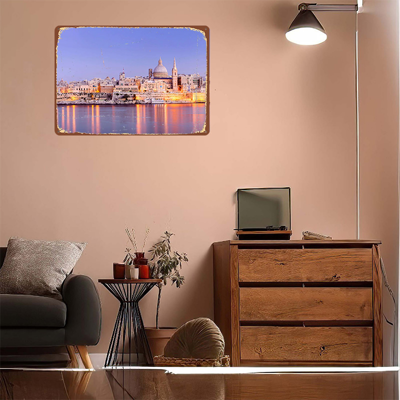 Poster Logam Tekstur 3D Kota M - Travel Accessories Malta ulasan dan harga