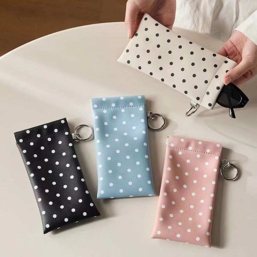 Kantong Kacamata Polka Dot den - Travel Accessories Pouch For Women ulasan dan harga